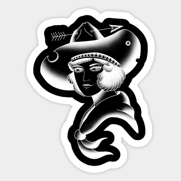 Cowgirl Sticker by HomeSchoolTattoo